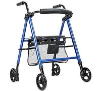 Walkers for The Elderly Rollator Walker,Walking Frame 4 Wheel Foldable Compact Mobility Aids with Seat Bag Transport Chair Walker Multi Use Walking Stick Elderly