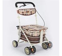 Walkers， for The Elderly tor,Portable Folding Elderly Shopping Trolleys Aluminium Four Wheeled Walking Aid with Padded Seat Rage Carry Bag and Brakes Height Adjustable It's