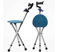 Walkers for The Elderly Walker for Seniors Rollator Adjustable Height Seat Drive Folding Crutches Stools Whe Old Man Walking Stick Stool Walker Folding The Tripod Can Sit (Blue) (Blue)