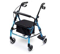 Walkers,Four Wheel Walker Tor Premium with Seat, Comfort Handles and Thick Backrest, Folding Walker for Seniors,Load Capacity 150Kg