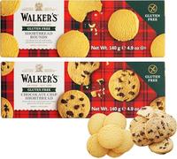 Walkers Gluten Free Biscuits All Butter and Chocolate Chip Shortbread Rounds Pack of 2