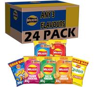 Walkers Grab Bags Snacks Crisps Custom, Choose Any 3 Flavours, Receive 8 Bags of Each, 24 Packs in Total