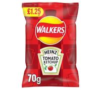 Walkers Heinz Tomato Ketchup Crisps 18 x 70g PMP Bags Fresh Taste Guaranteed