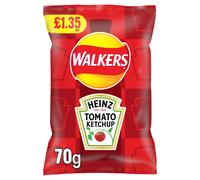Walkers Heinz Tomato Ketchup Sharing Crisps 70g (Pack of 18)