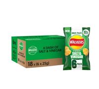 Walkers Less Salt A Dash of Salt and Vinegar Multipack Crisps 6x25g