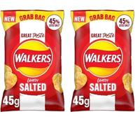 Walkers Less Salt Lightly Salted, 45g (Pack of 2)