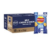 Walkers Less Salt Mild Cheese & Onion Multipack Crisps 18 x 6 x 25g
