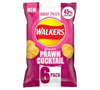 Walkers Less Salt Potato Crisps Delicate Prawn Cocktail 6X25g
