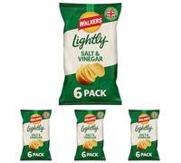 Walkers Lightly Salt & Vinegar Multipack Crisps 6x25g (Pack of 4)