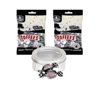 Walkers Liquorice Toffee Sweets x 2 x 150g Bags Bundle with Silver Refillable on-the-Go Travel Tin