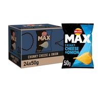 Walkers Max Cheese & Onion Crisps, 50 g, Pack of 24