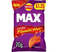 Walkers Max Extra Flamin' Hot Crisps Snacks 15 x 70g PMP Bags