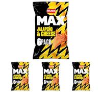 Walkers MAX Jalapeno & Cheese Multipack Crisps 6 x 27g (Pack of 4)