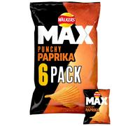 Walkers Max Punchy Paprika Multipack Crisps 6x27g