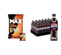 Walkers Max Punchy Paprika Multipack Ridged Crisps 6x27g