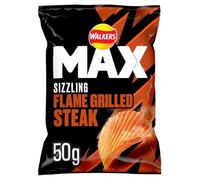 Walkers Max Sizzling Flame Grilled Steak Crisps 50g (pack of 24)