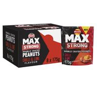 Walkers Max Strong Chilli & Lime Sharing Double Coated Peanuts 175g (Case of 8), Red