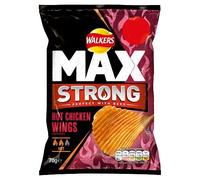 Walkers Max Strong Hot Chicken Wings Crisps, Pack of 15 x 70 g