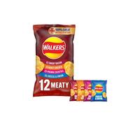 Walkers Meaty Variety Crisps 25g x 24 per pack - Pack of 6