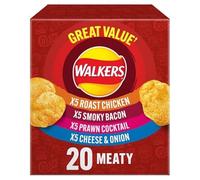 Walkers.Meaty Variety Multipack Crisps Box 20 x 25g | Assorted Flavors for Ultimate Snacking | Multipack | Savory and Crunchy