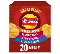 Walkers Meaty Variety Multipack Crisps Box 20x25g Red
