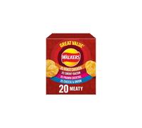 Walkers Meaty Variety Multipack Crisps Box 20x25g, Red