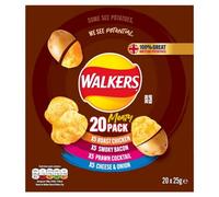 Walkers Meaty Variety Multipack Crisps Box 20x25g, Red