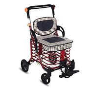 Walkers，Medical Aluminum,Shopping Basket Cart Large Capacity Shopping Folding Mobility Rolling Walker Wheels, U200Bfold Up and Removable Back Support,Padded Seat