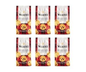 Walkers Mini Choc Chip Shortbread Rounds 125 g (Pack of 6)
