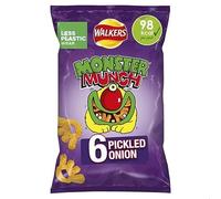 Walkers Monster Munch Pickled Onion Multipack Snacks Crisps, 6 x 20 g