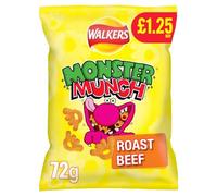 Walkers Monster Munch Roast Beef Snacks 72g x Case of 15