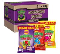 Walkers Monster Munch Snacks Crisps Custom, Choose Any 3 Flavour, Receive 7 Bags of Each, 21 x 40g Pack