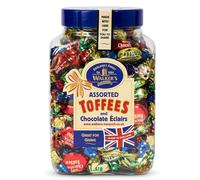 Walker's Nonsuch Assorted Toffee & Chocolate Eclairs 1.25kg Jar, Individually Wrapped Sweets, Bulk Sharing Size | Traditional English Confectionery for Gifting and Parties