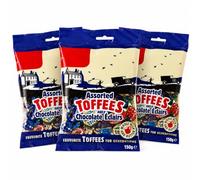 Walker's Nonsuch Assorted Toffees and Chocolate Eclairs, 3 x 150g | English Creamy, Milk and Dark Chocolate, Banana, Milk Chocolate Eclairs