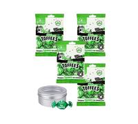 Walkers NonSuch Toffee Sweets Mint Flavour x 4 x 150g Bags Bundle with TinTastic Silver Refillable On-the-Go Travel Tin