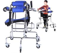 Walkers，Portable Cerebral Palsy Foldingforwith,Rehabilitation Standing Stand Up Walking Frame, Lightweight Disabled Auxiliary Equipment, 6 Wheel Anti Tilt Adjustable Height Width