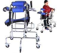 Walkers,Portable Cerebral Palsy Stand Uplightweight Walking Frame, 6 Wheel Anti Tilt Adjustable Height Width, Disabled Auxiliary Equipment Rehabilitation Training Walking Frame Aid for 90 12