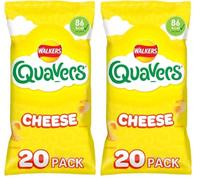 Walkers Quavers Cheese Multipack Snacks Crisps 20x16g (Pack of 2)