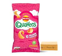 Walkers Quavers Prawn Cocktail Flavour Crisps, 6 x 16g Multipack, No Artificial Colours (1 Pack)
