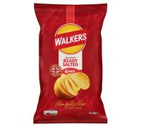 Walkers Ready Salted Multipack Crisps, 6 x 25 g