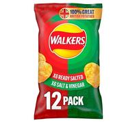 Walkers Ready Salted & Salt & Vinegar Multipack Crisps 12x25g | 100% Great British Potatoes | We use sustainably sourced British potatoes | 100% Quality ingredients