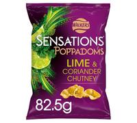 Walkers Sensations Lime and Coriander Poppadoms, 82.5g
