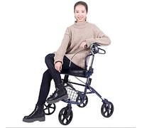 Walkers， Shopping tor Seniors Walker Walking Frame Aid Lightweight Mobility Shopping Cart Foldable with Seat and Bag 4 Wheels for Elderly
