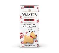 Walker's Shortbread Festive Scottie Dog, Scottish Recipe all Butter Taste with a Crunchy, Crumbly Texture - Holiday Shortbread Cookie Bags 125g (Pack of 12)
