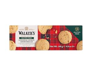 Walker's Shortbread Gluten Free Rounds - Ginger & Lemon, Pure Butter Scottish Recipe, 140 g