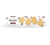 Walker's Shortbread in Festive Shapes 175g (Pack of 1) All Butter Taste with a Crunchy, Crumbly Texture - Includes Christmas Tree, Bell, Star and Santa Claus Shaped Christmas Cookies