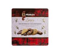Walker's Shortbread Luxury Milk & Dark Chocolate Assortment Tin, 300 g (Pack of 6) Traditional Pure Butter Scottish Recipe