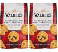 Walker's Shortbread Mini Choc Chip Rounds, Scottish Choco Biscuits, 125g (Pack of 2)