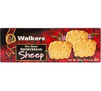 Walker's Shortbread Sheep Shapes, Scottish Butter Biscuits, 125g, Pack of 4