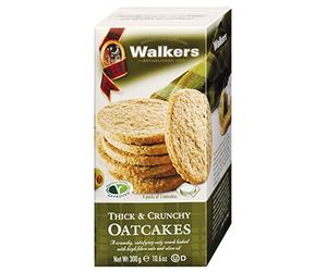 Walkers Shortbread Thick & Crunchy Oatcakes 300g, 4 x 300 g | oatcake recommendation vegetarian home office outdoor snacks scottish flavor four pack oat and cakes cake tin biscuits